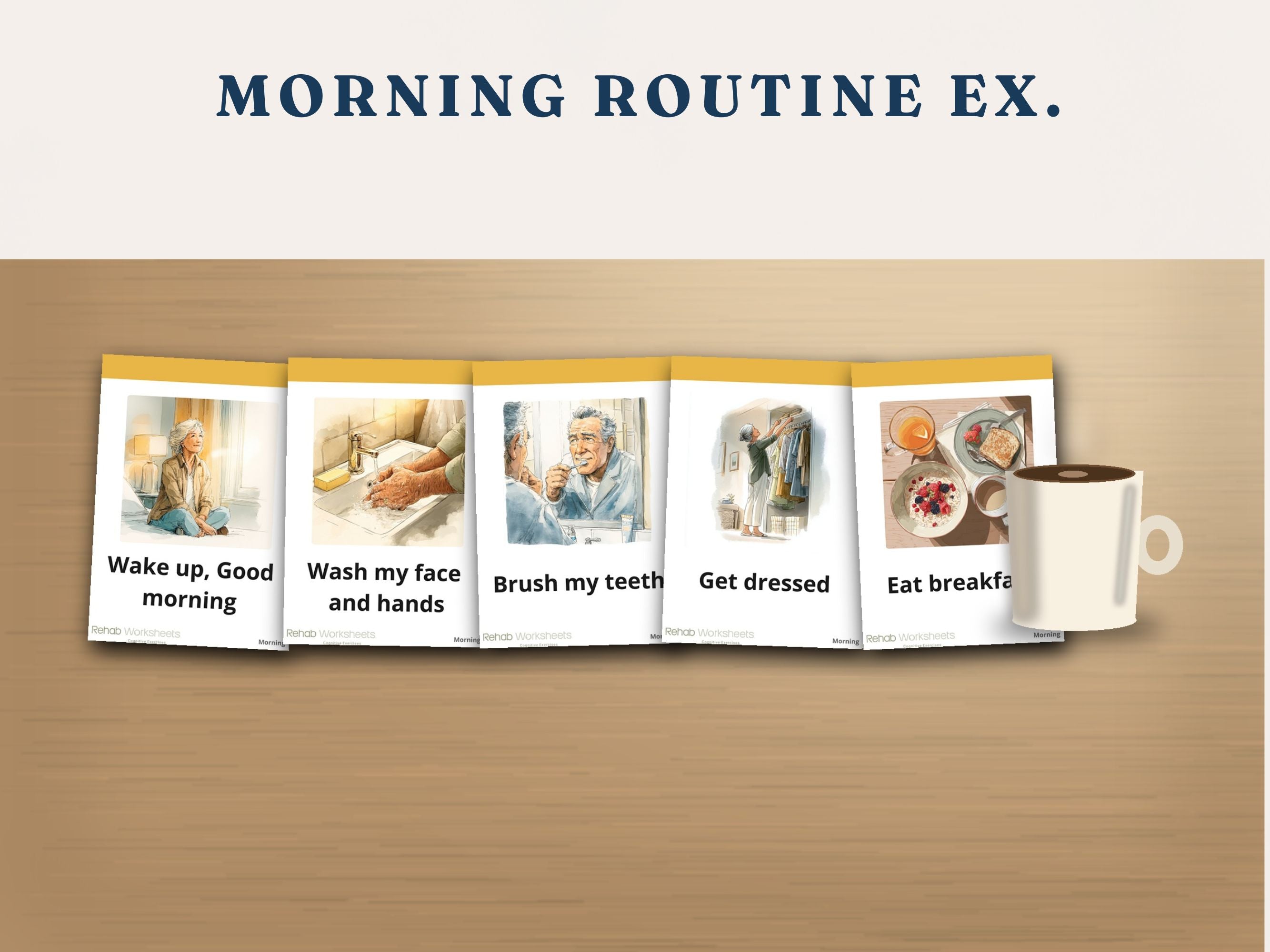 Dementia Daily Routine Cards — Visual Schedule for Memory Loss