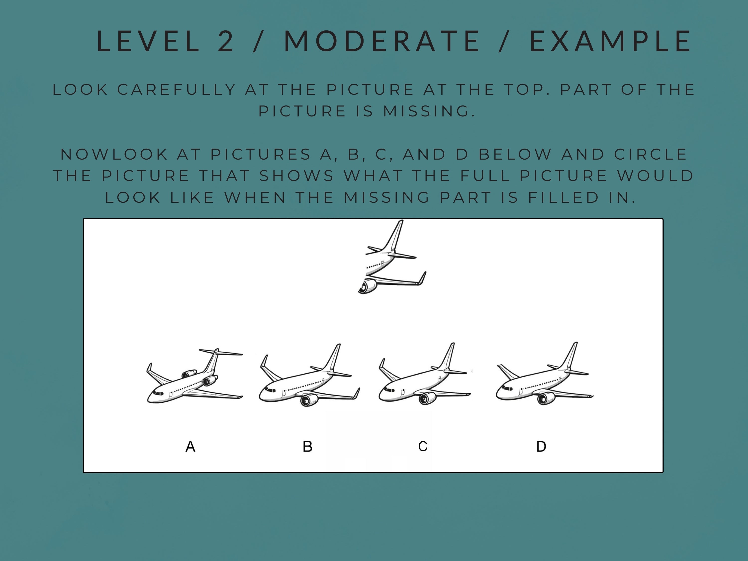 Visual Closure Worksheets by Rehab Worksheets, 15 pages for visual perception skills, shown with sample worksheet images.