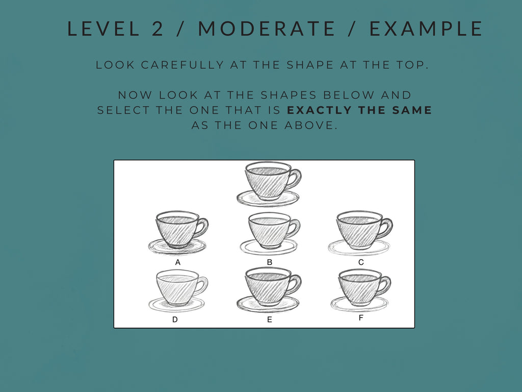 Visual Discrimination Worksheets from Rehab Worksheets, showing sample pages with visual perception exercises for children.