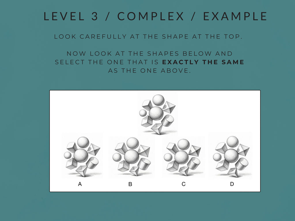 Visual Discrimination Worksheets by Rehab Worksheets, showing sample pages for visual perception practice and skill development.