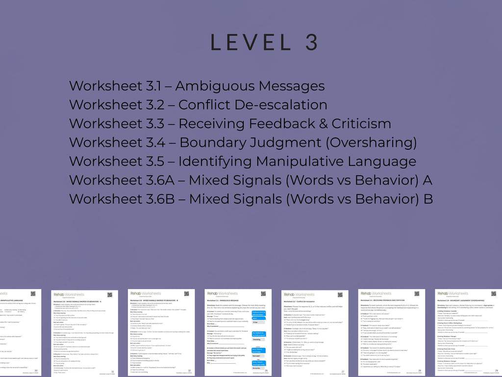 Social Reasoning (30 Worksheets) - Reasoning - Rehab Worksheets