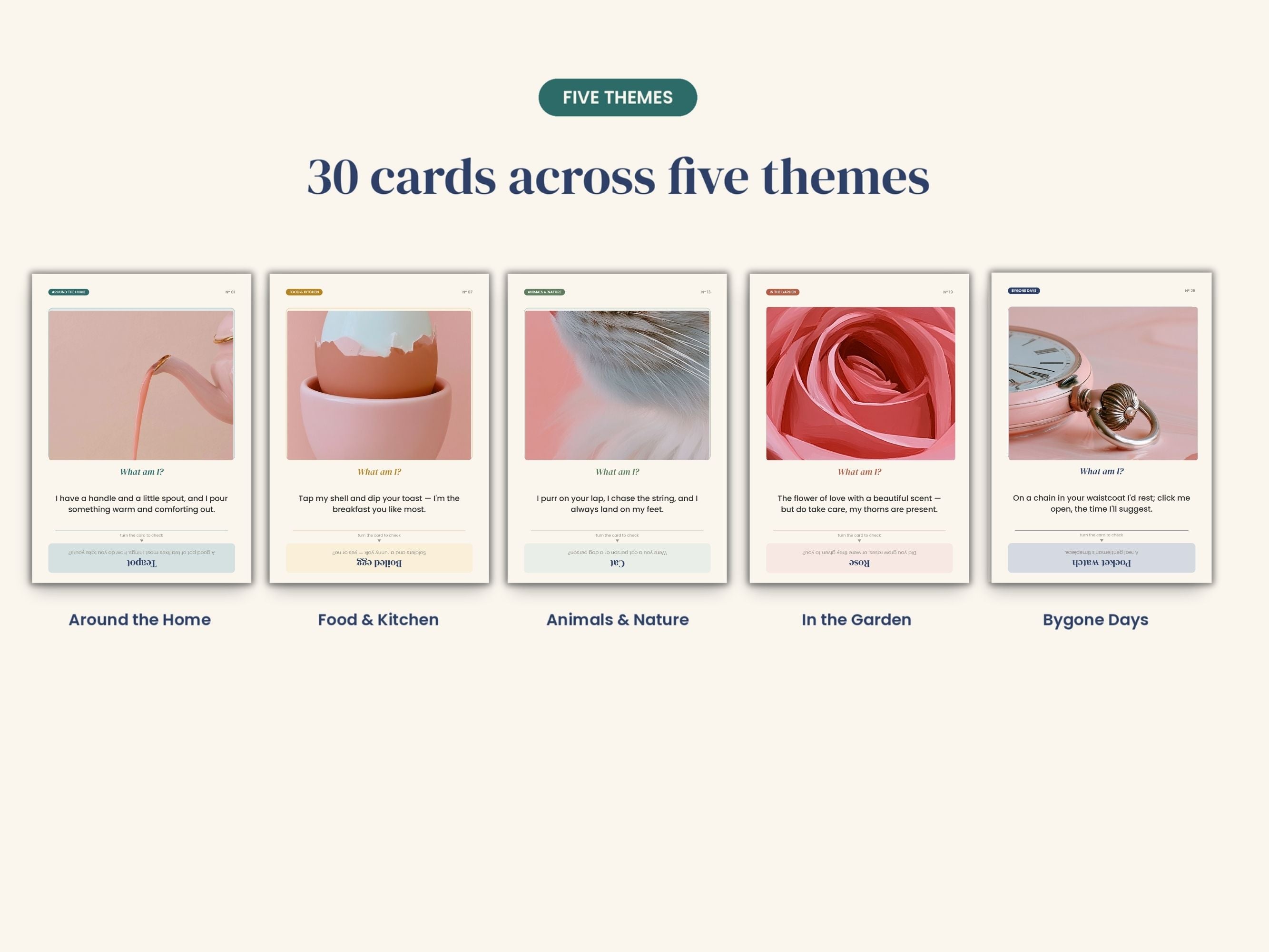 Guess It! Picture Riddle Cards for Dementia (30 Cards) — No-Fail Memory Care Game