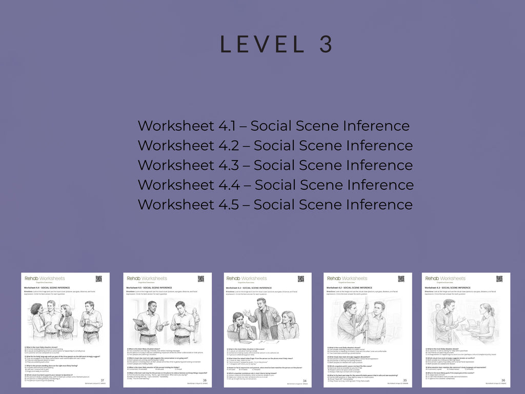 Social Reasoning (30 Worksheets) - Reasoning - Rehab Worksheets
