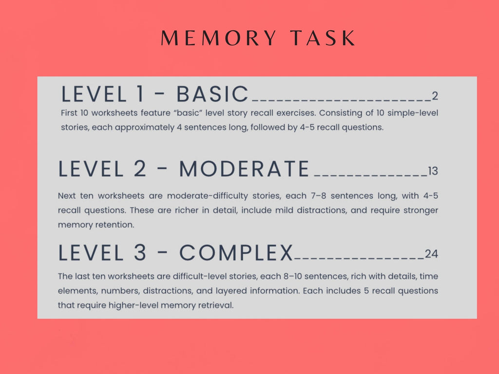 Story Recall Worksheets Bundle (30 Worksheets) - Memory