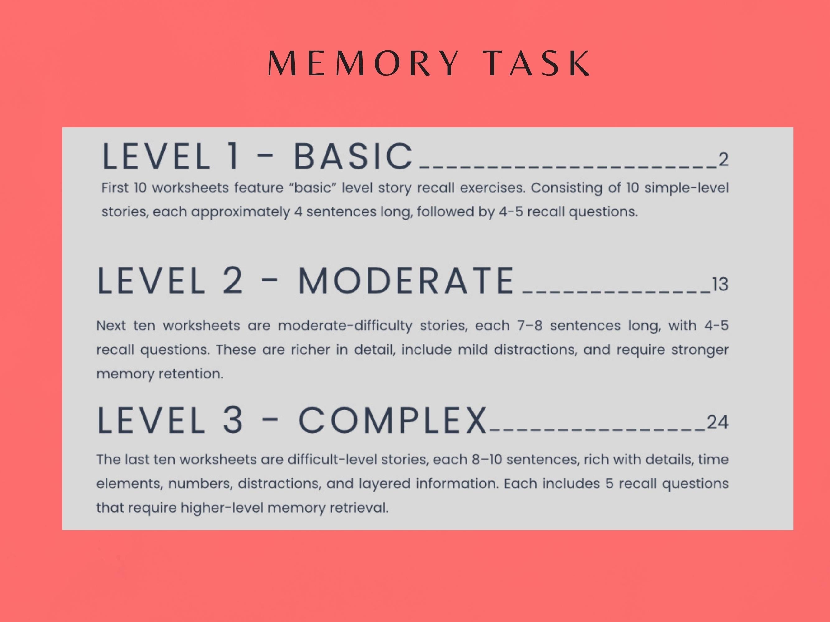 Story Recall Worksheets Bundle (30 Worksheets) - Memory