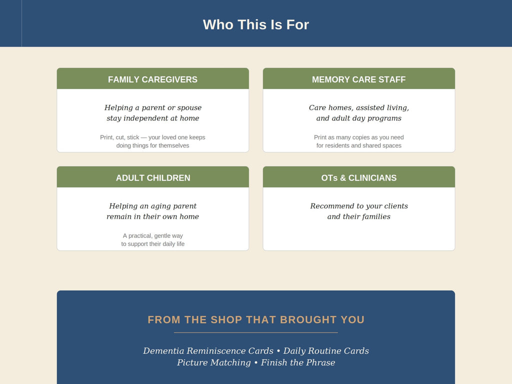 Dementia Home Labels — 100+ Large-Print Picture Signs for the Whole House