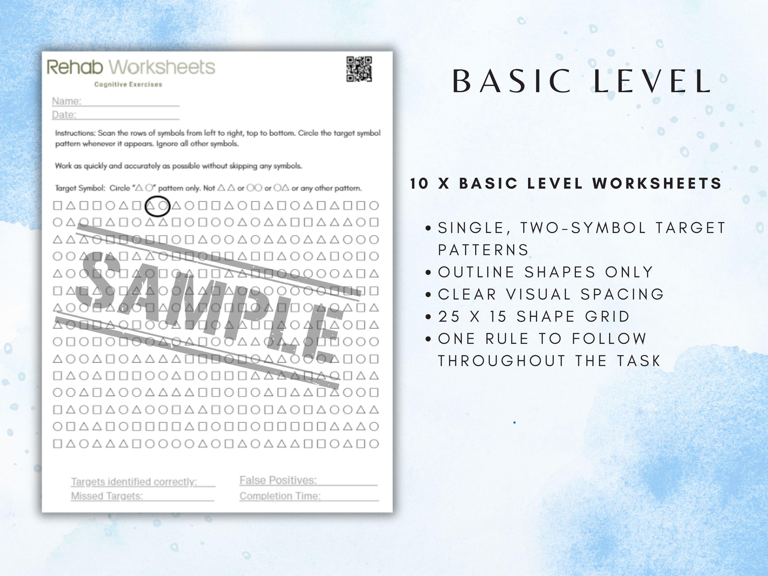 Visual Vigilance Task (30 Worksheets) - Attention