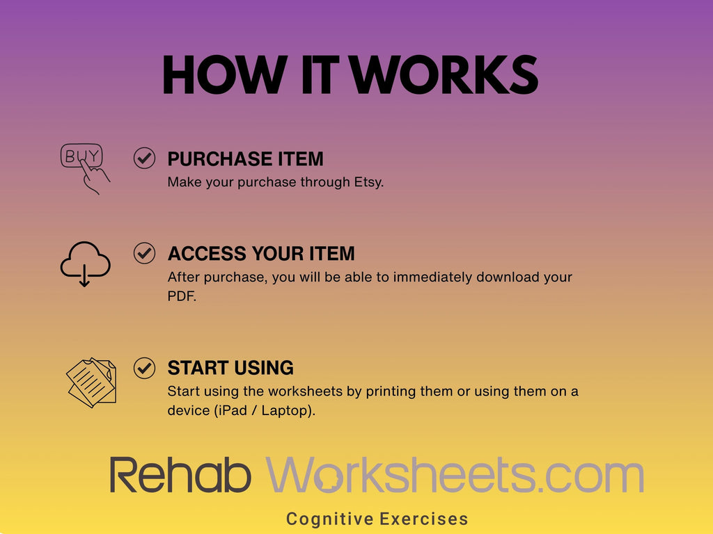 Task Sequencing (20 Worksheets) - Executive Functioning