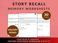 Story Recall Worksheets Bundle (30 Worksheets) - Memory