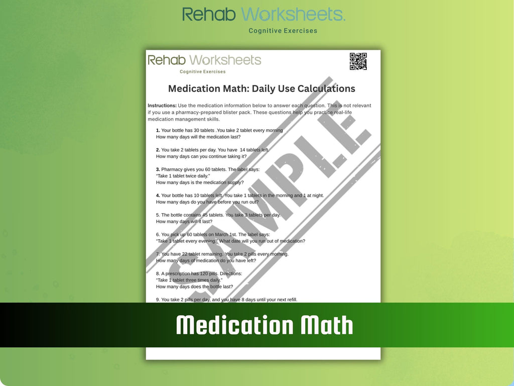 Medication Management (10 Worksheets) - Functional