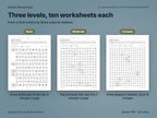 Alternating attention worksheets at three levels: basic, moderate and complex pages of Switch on the cue