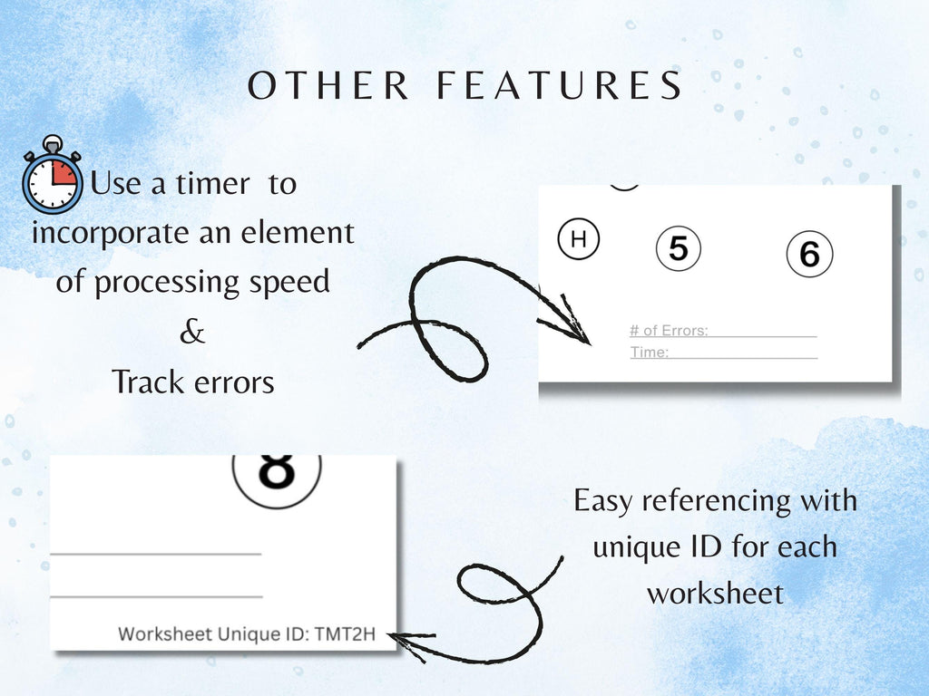 Trail Making Task Worksheets (30 Worksheets) - Attention