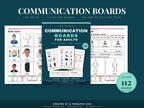 Communication Boards for Adults, the full book as a printable PDF: the cover between the Quick board and the pain board on a teal background