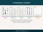 Five boards in a row, one from each section: Essentials, Hospital and care, Daily living, Conversation, Make it yours