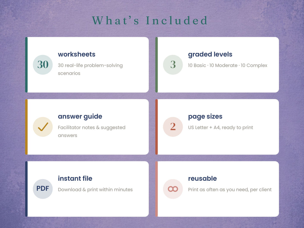 Problem Solving Worksheets for Adults (30) — Real-Life Scenarios