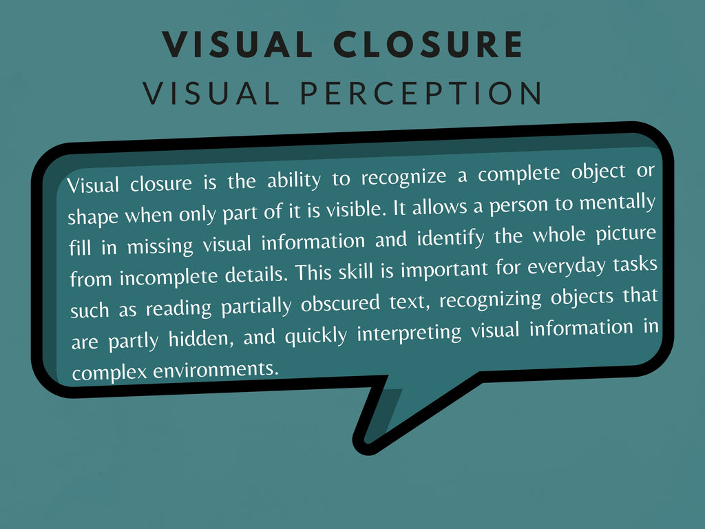 Visual Closure Worksheets by Rehab Worksheets, 15 pages for visual perception practice with engaging visual exercises.