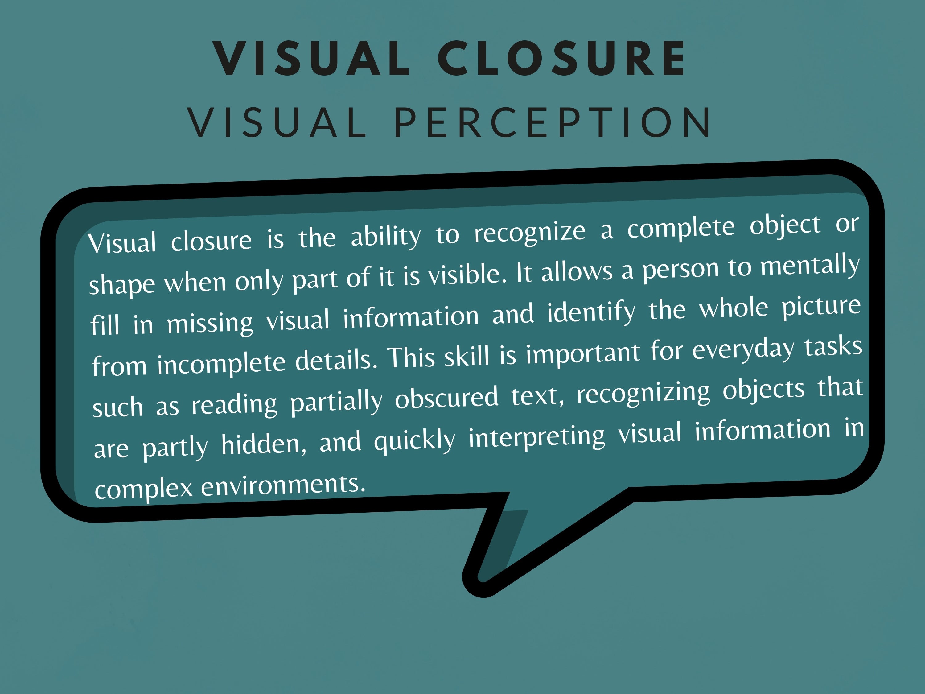 Visual Closure Worksheets by Rehab Worksheets, 15 pages for visual perception practice with engaging visual exercises.