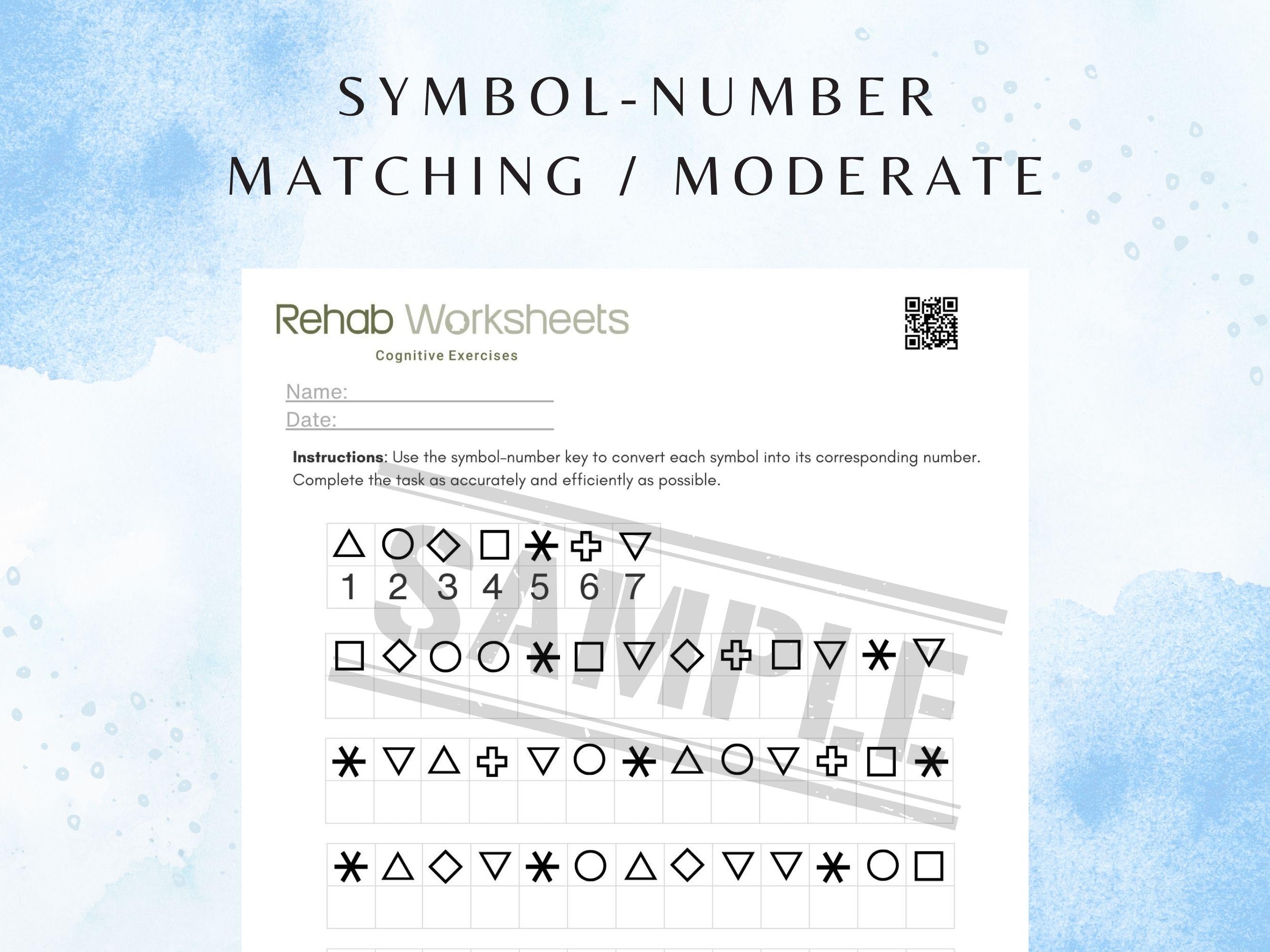 Symbol–Number Matching Task (30 Worksheets) - Attention