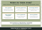 Who the bundle is for: family caregivers, care homes, occupational therapists, speech-language pathologists, activity coordinators and adult day programs
