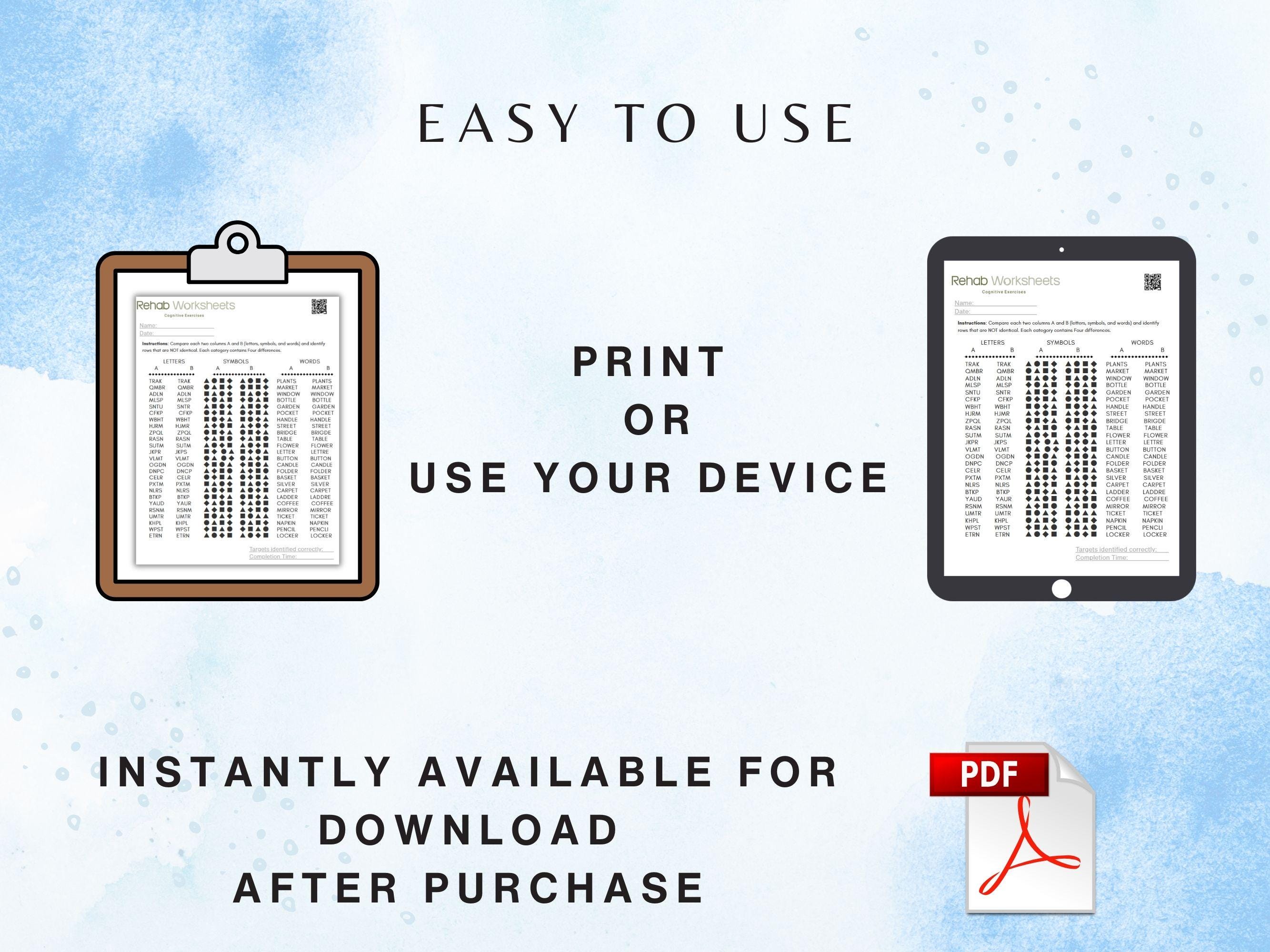 Same–Difference Comparison Worksheets (15 Worksheets) - Attention