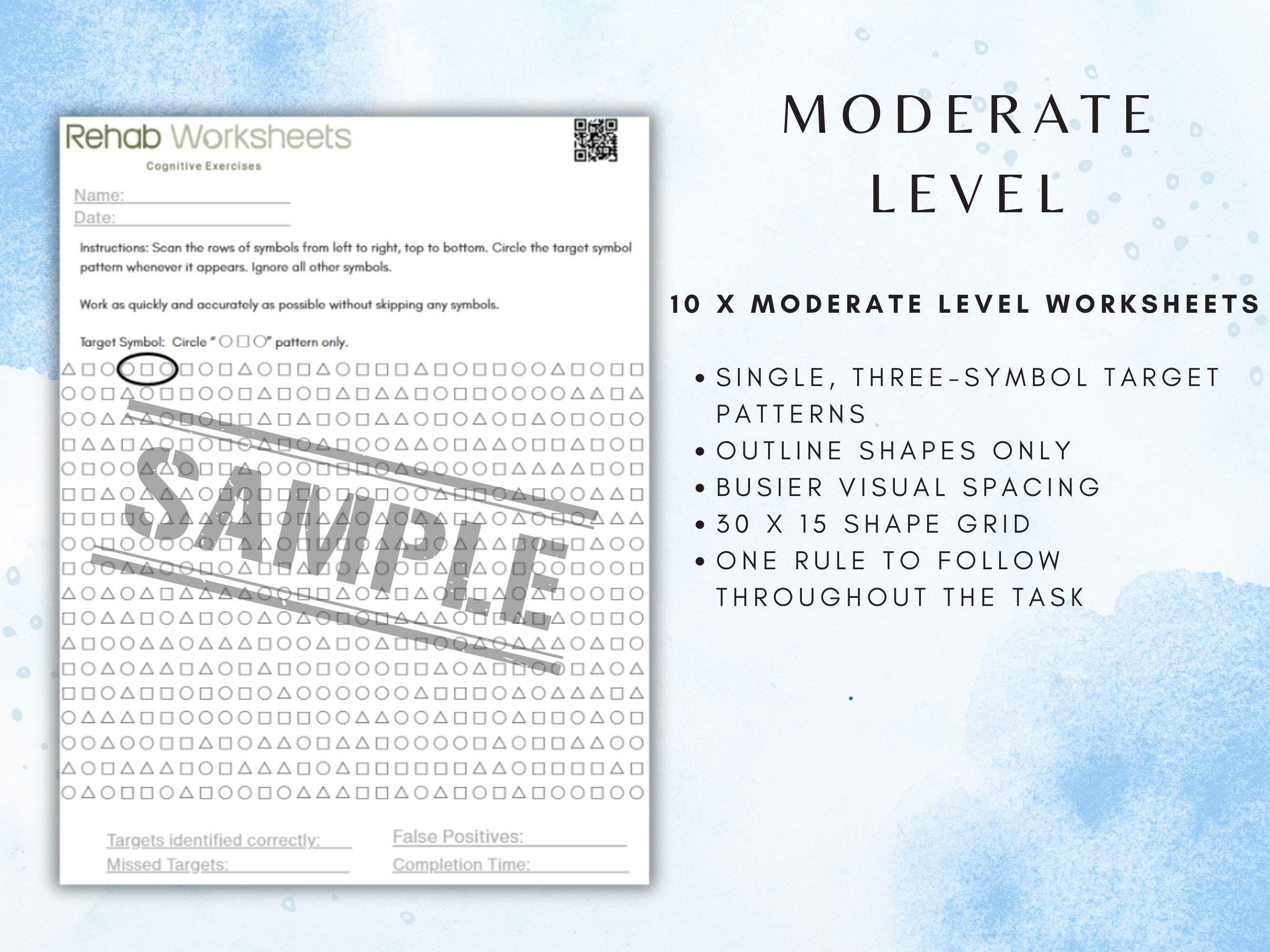 Visual Vigilance Task (30 Worksheets) - Attention