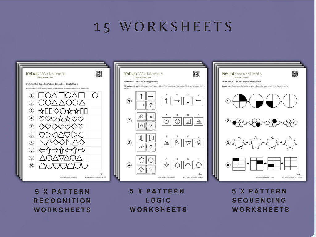 Pattern Recognition (15 Worksheets) - Reasoning