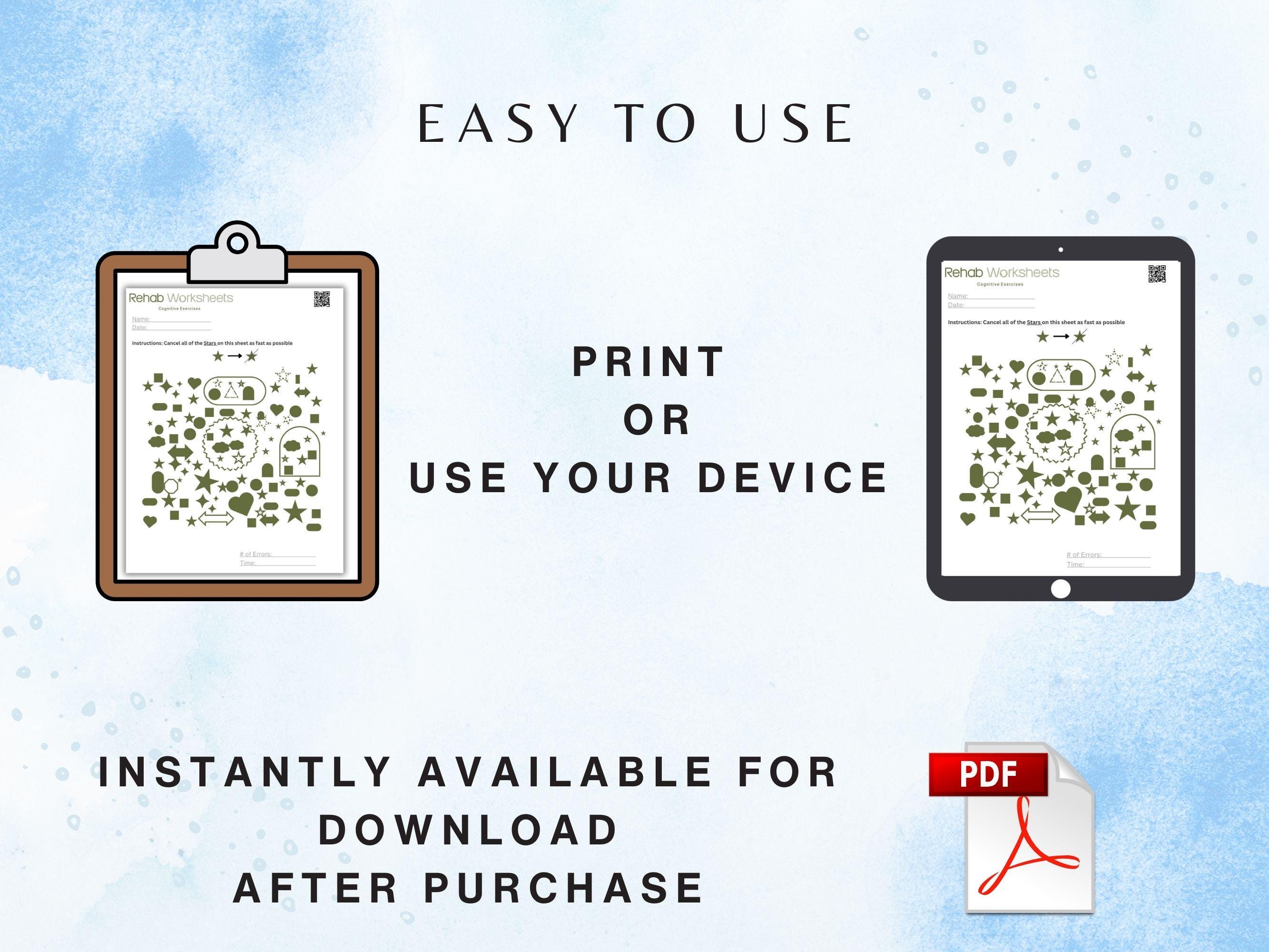 Shape Cancellation Task Bundle (30 Worksheets) - Attention