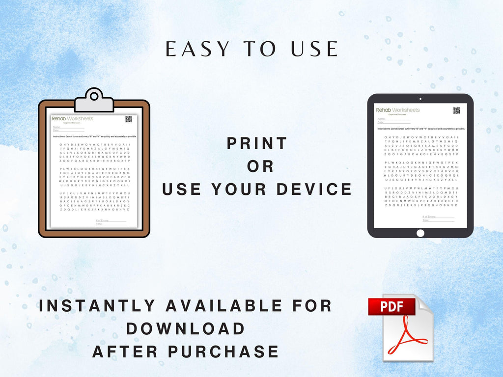 Letter Cancellation Task (30 Worksheets) - Attention