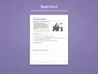 Basic level sample: The card was declined, with the situation, a line drawing of the checkout and three options to choose from