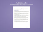 Facilitator notes page with suggested responses for each scenario