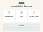 Instant digital download in three steps: buy and download, print at home or in clinic, use again for every client