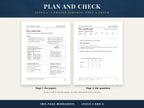 A Level 4 two-page worksheet: page 1 holds the papers, page 2 the planner, the questions, the change and the self-check