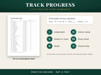 The cue and progress sheet for all 32 worksheets and the cue tally printed at the bottom of every worksheet