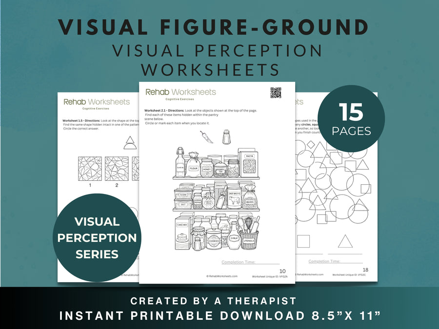 Visual Figure-Ground Worksheets (15 Pages) – Visual Perception