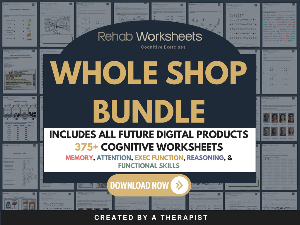 Entire Shop Mega Bundle (Digital) - All Digital Downloads in One Product - Rehab Worksheets