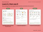 The Group it learn page beside its basic and moderate worksheets: group the shopping list, group the errands by place