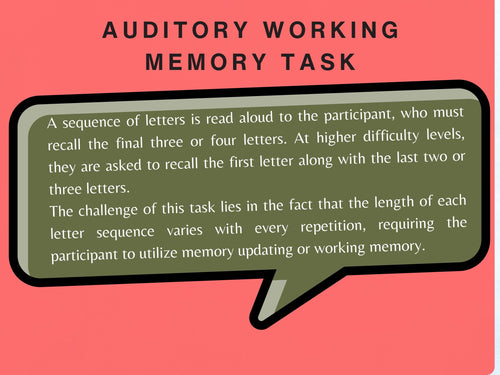 Auditory Working Memory Task (25 Worksheets) - Memory - Rehab Worksheets