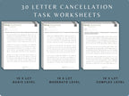 Letter Cancellation Task (30 Worksheets) - Attention - Rehab Worksheets