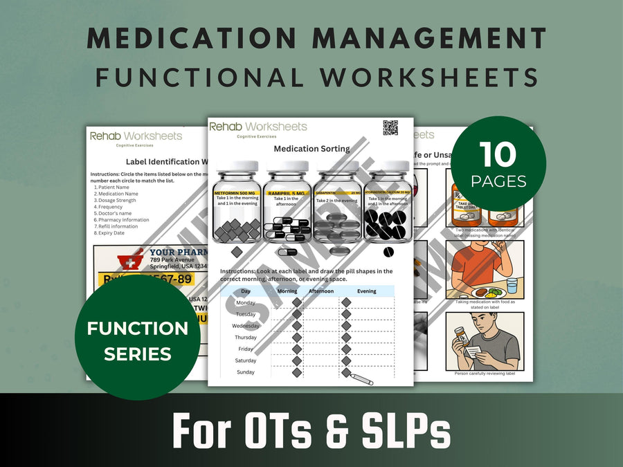 Medication Management (10 Worksheets) - Functional