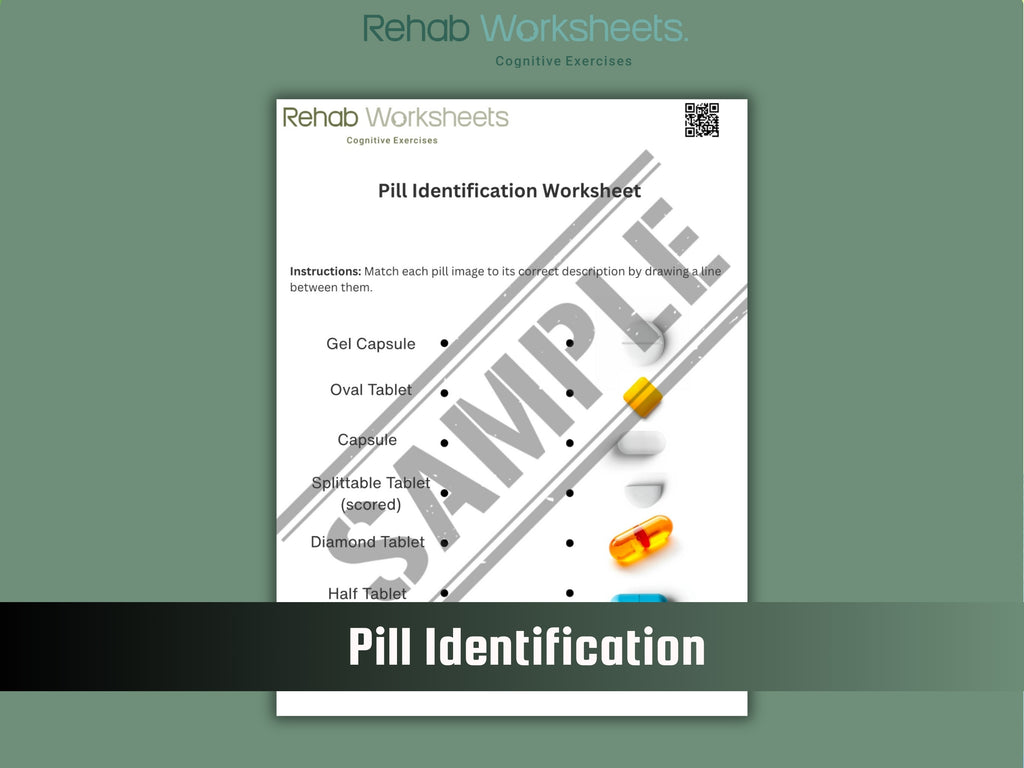 Medication Management (10 Worksheets) - Functional - Rehab Worksheets