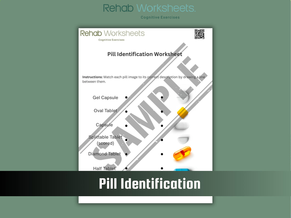 Medication Management (10 Worksheets) - Functional – Rehab Worksheets