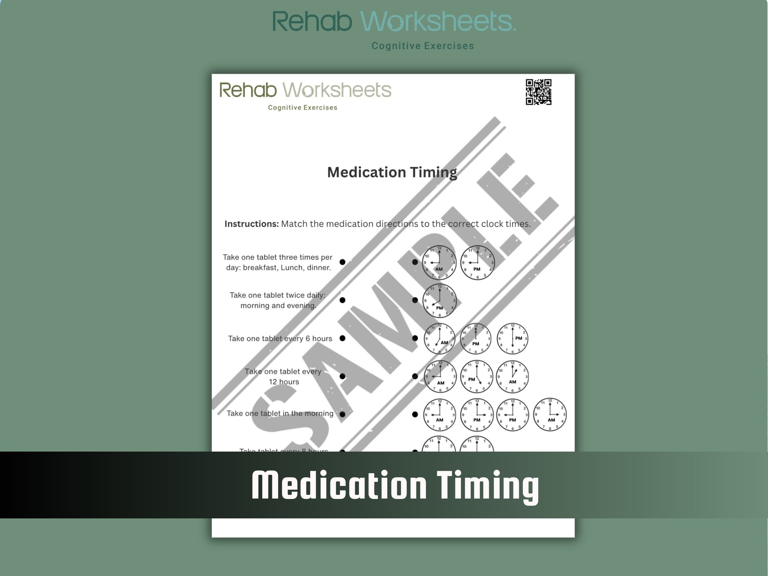 Medication Management (10 Worksheets) - Functional - Rehab Worksheets