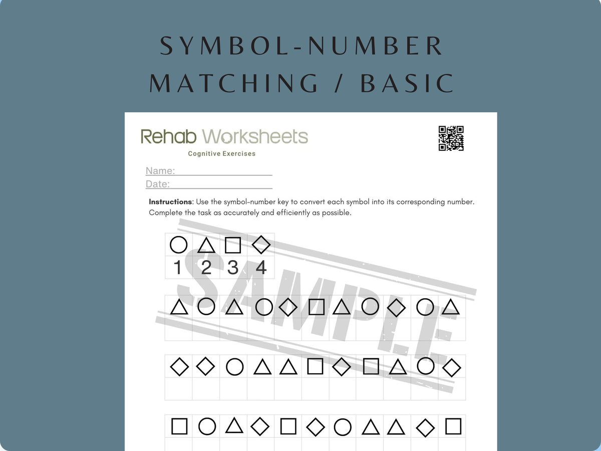Symbol Digit Modalities Task (30 Worksheets) - Attention – Rehab Worksheets