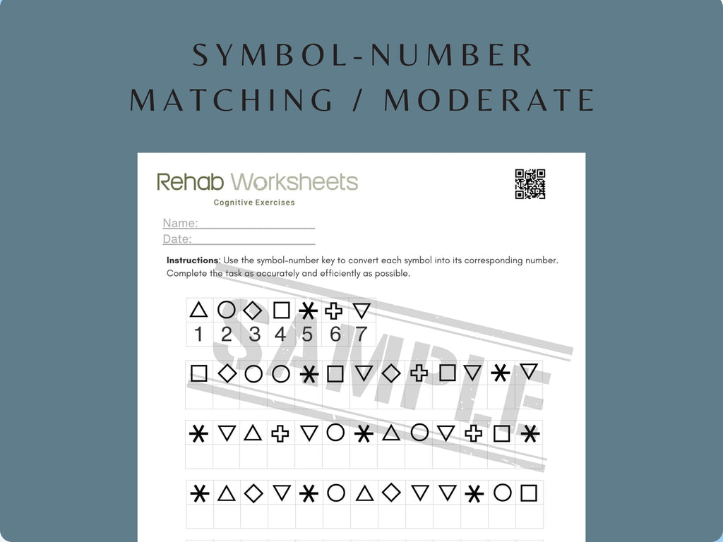 Symbol Digit Modalities Task (30 Worksheets) - Attention - Rehab Worksheets