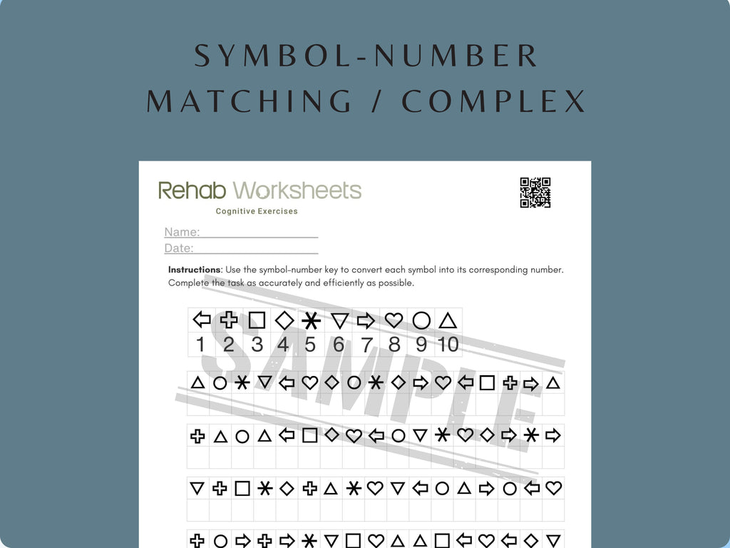 Symbol Digit Modalities Task (30 Worksheets) - Attention - Rehab Worksheets