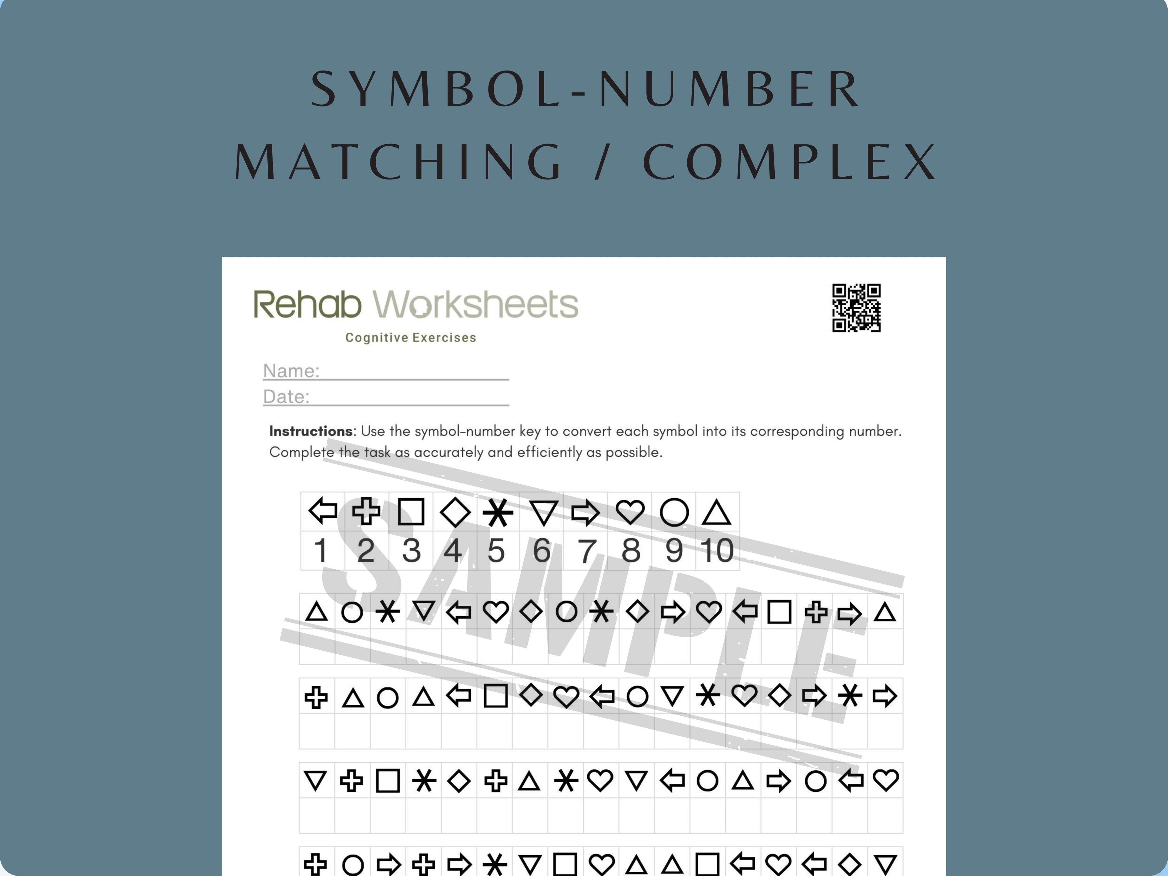 Symbol Digit Modalities Task (30 Worksheets) - Attention - Rehab Worksheets