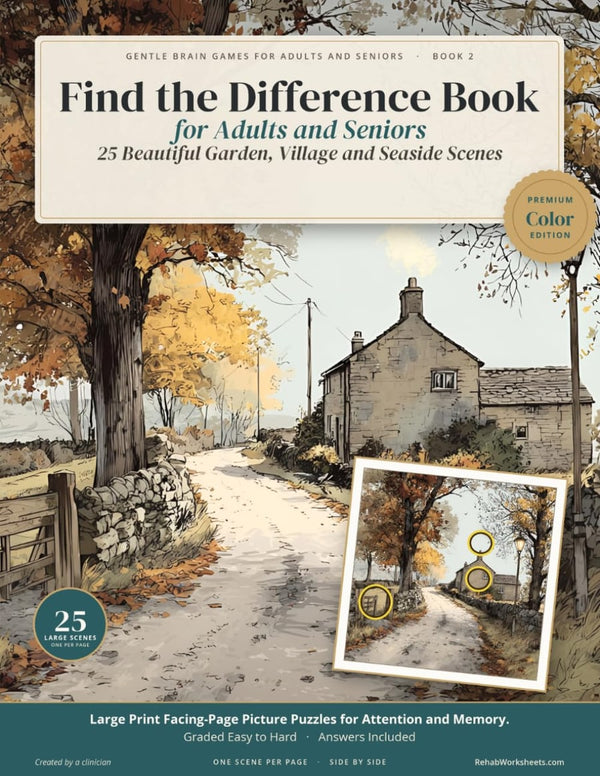 Find the Difference Book for Adults and Seniors, paperback cover