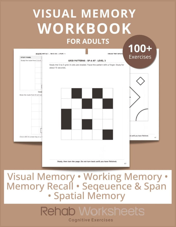 Visual Memory Workbook for Adults, paperback cover