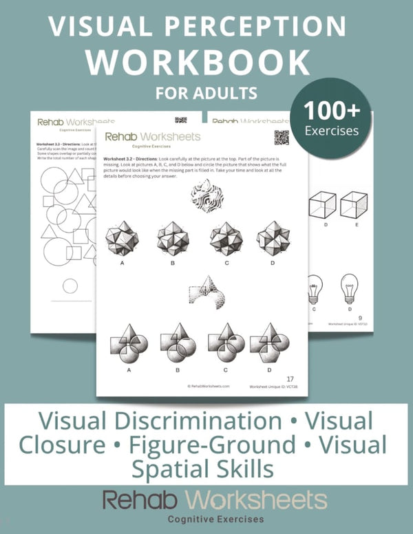 Visual Perception Workbook for Adults, paperback cover