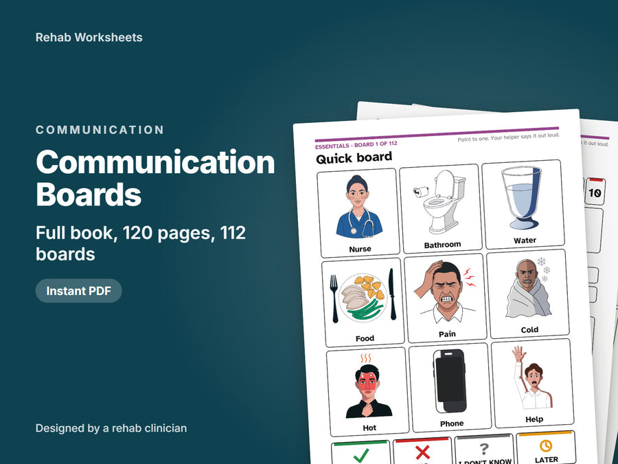 Communication Boards for Adults: Free Printable Boards (PDF) – Rehab ...